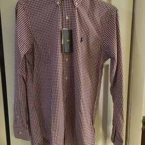 Purple checkered Ralph Lauren polo shirt